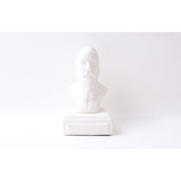 Brahms, Willis Music, German Composer, Porcelain, Bust, White, Paperweight - Picture 1 of 4